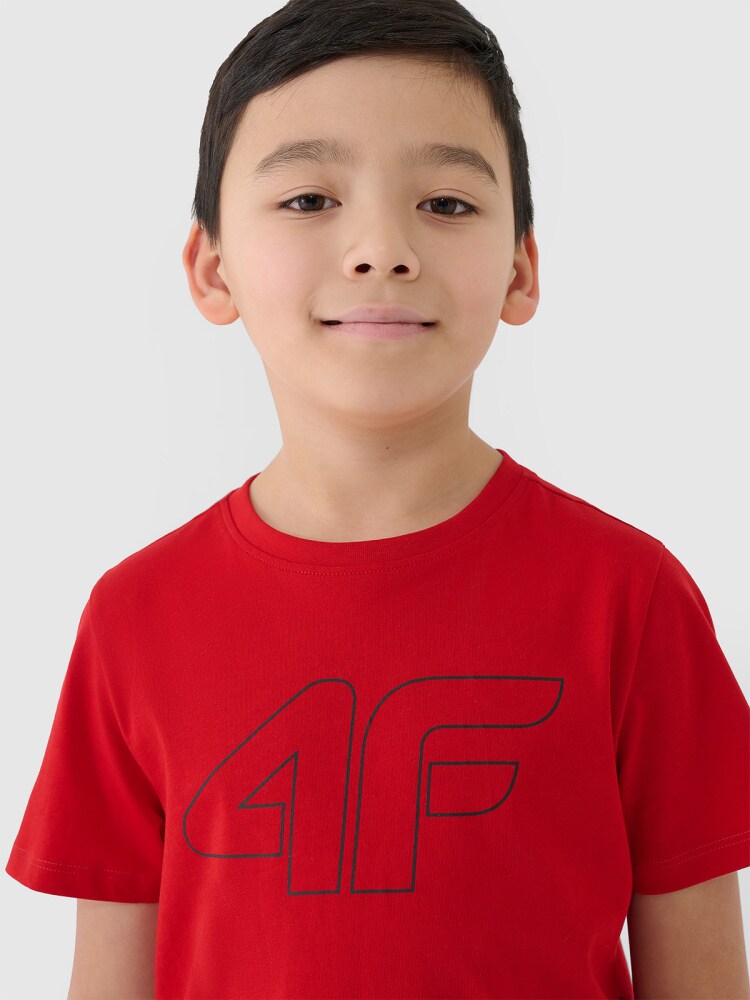 T-shirt z nadrukiem chłopięcy - granatowy