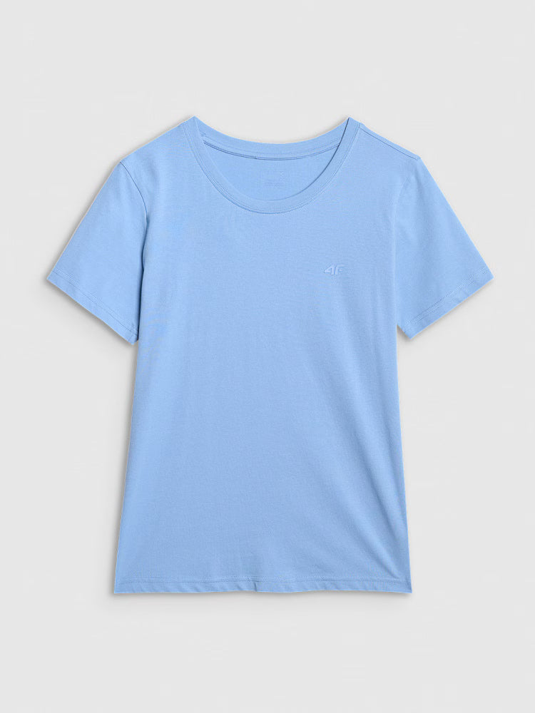 T-shirt regular gładki damski - czarny