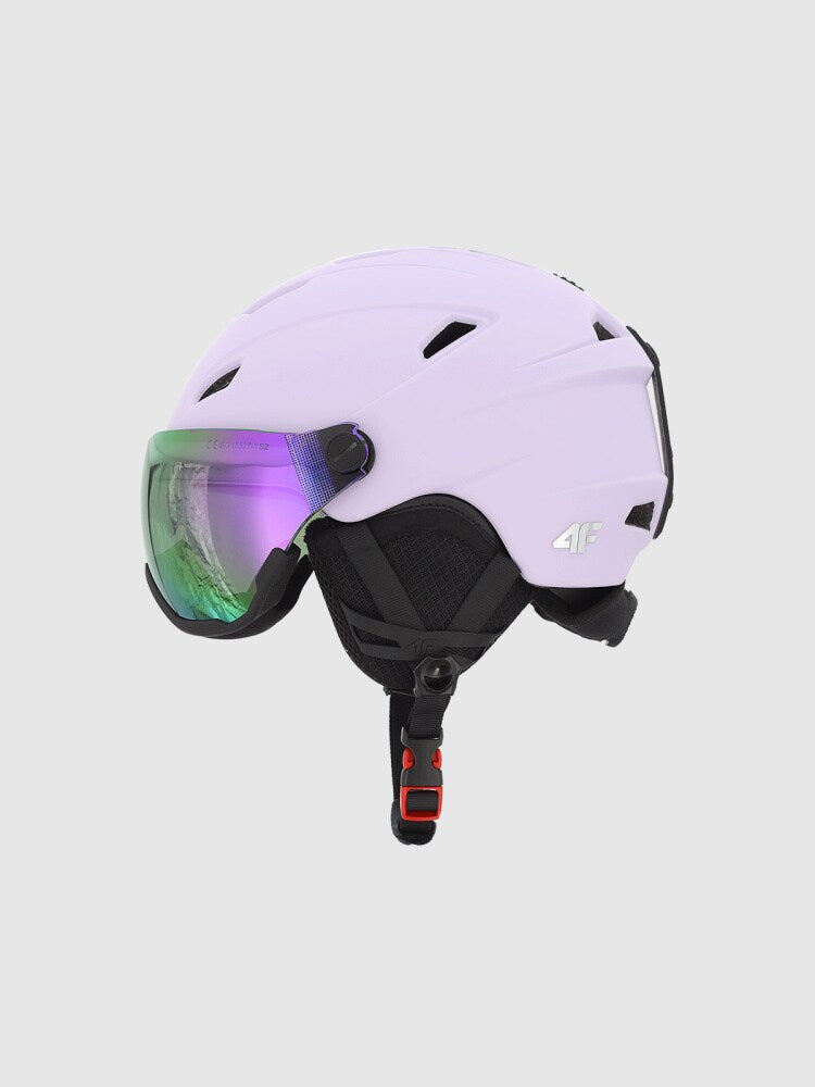 Kask narciarski z goglami uniseks - fioletowy