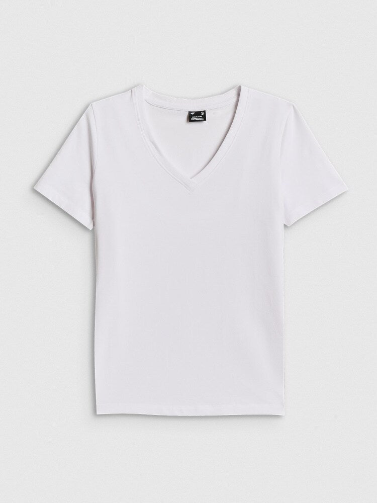 T-shirt regular gładki damski - czarny