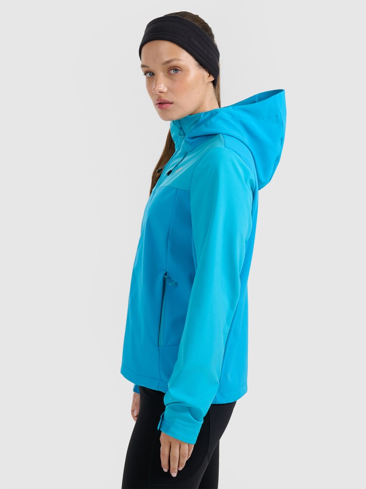 Kurtka softshell wiatroodporna membrana 8000 damska - niebieska