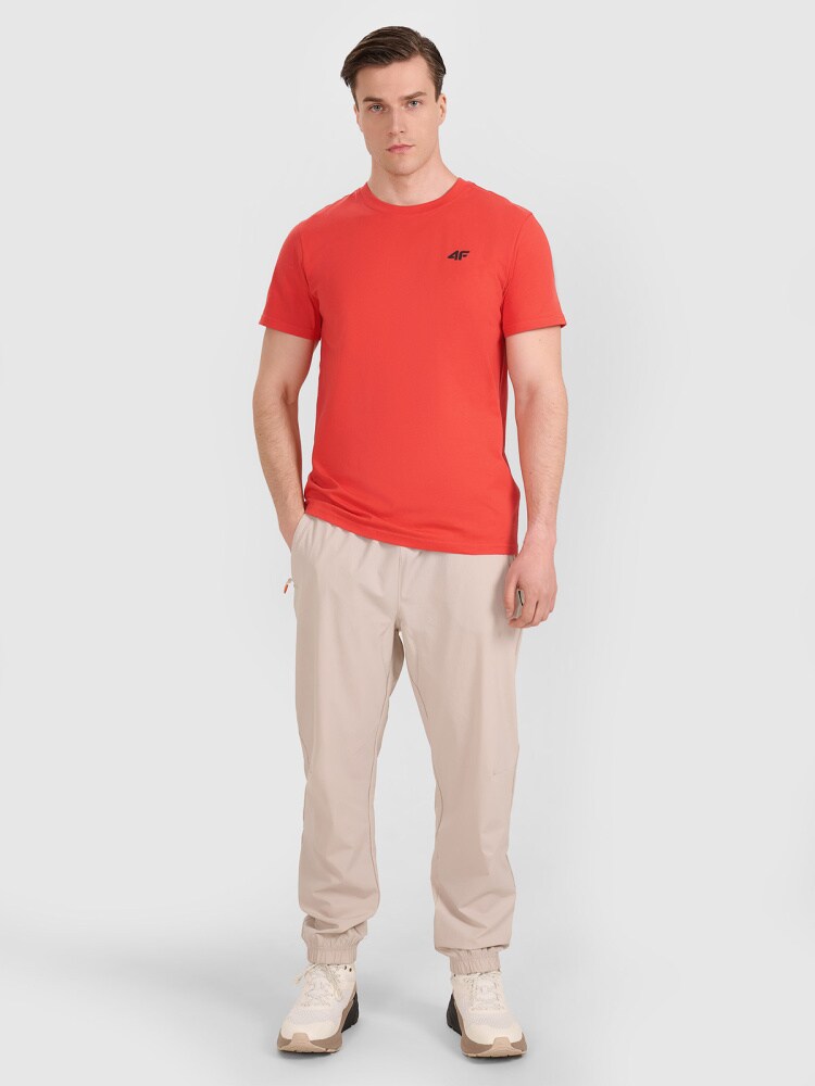 T-shirt regular gładki męski - szary