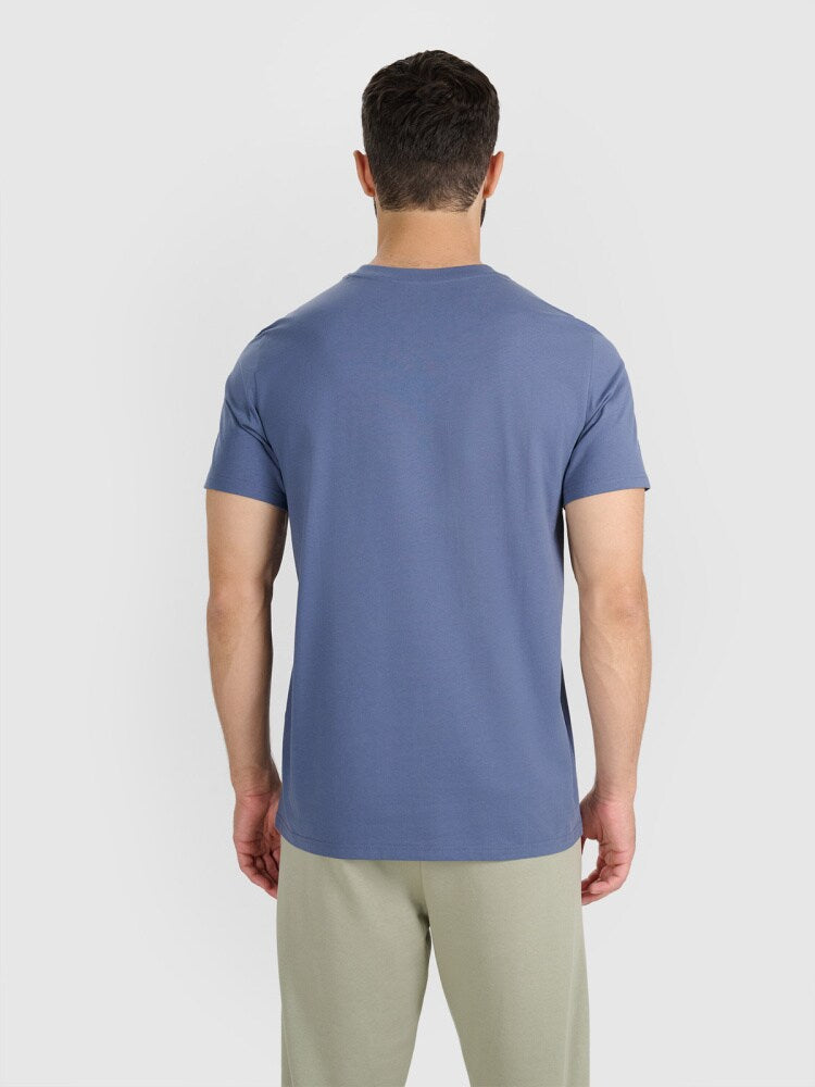 T-shirt regular gładki męski - szary
