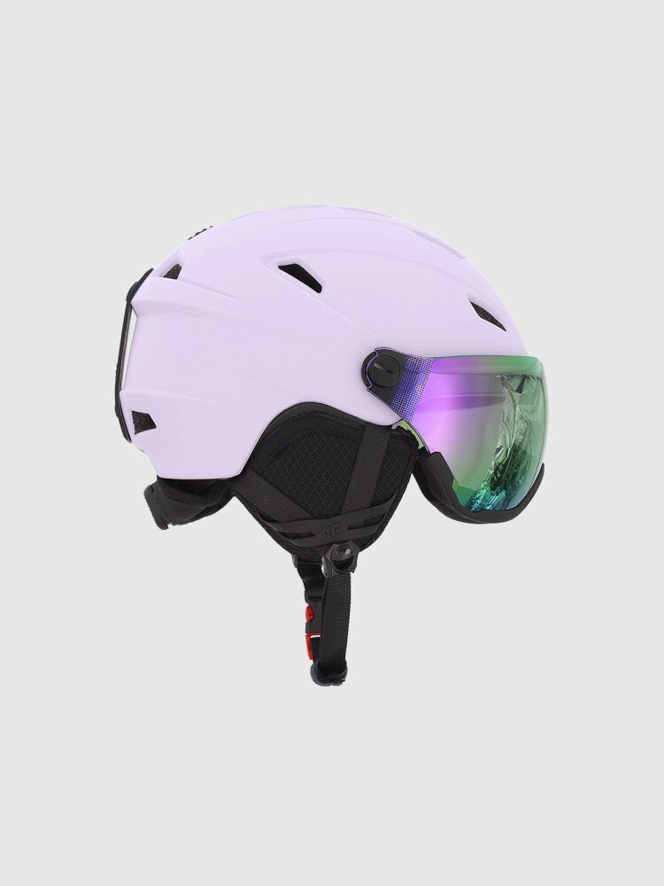 Kask narciarski z goglami uniseks - fioletowy