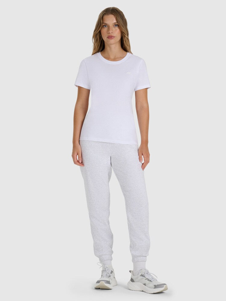 T-shirt regular gładki damski - czarny