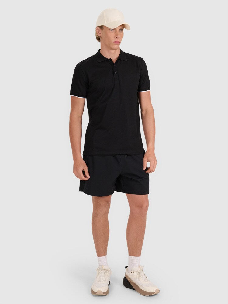 Koszulka polo regular męska - czarna