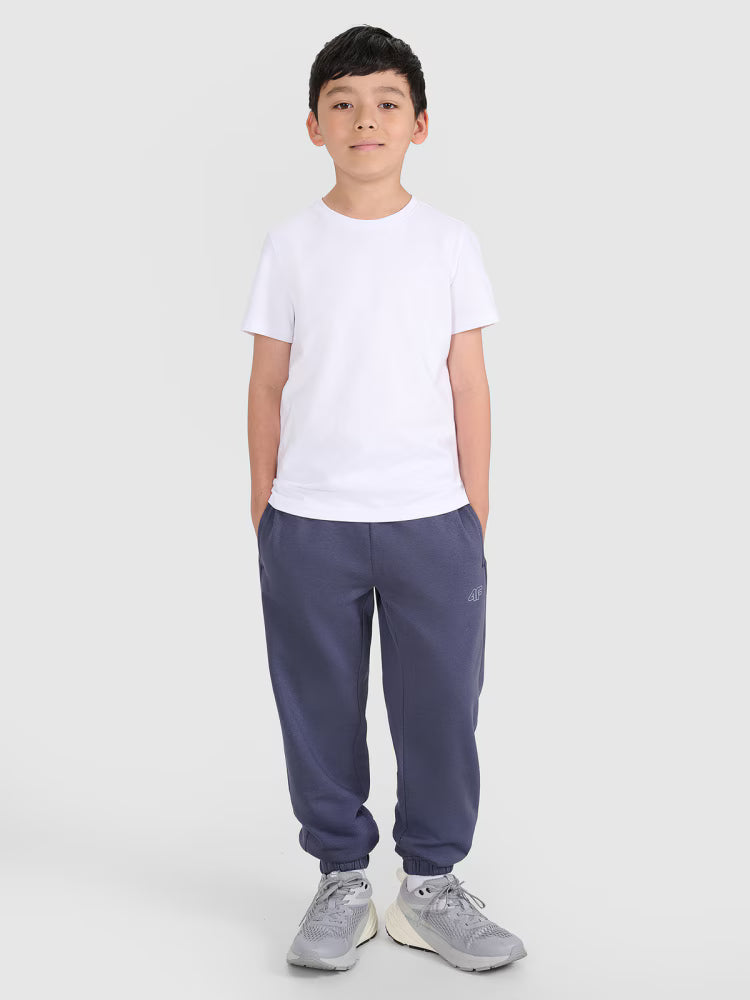 T-shirt regular gładki chłopięcy - czarny