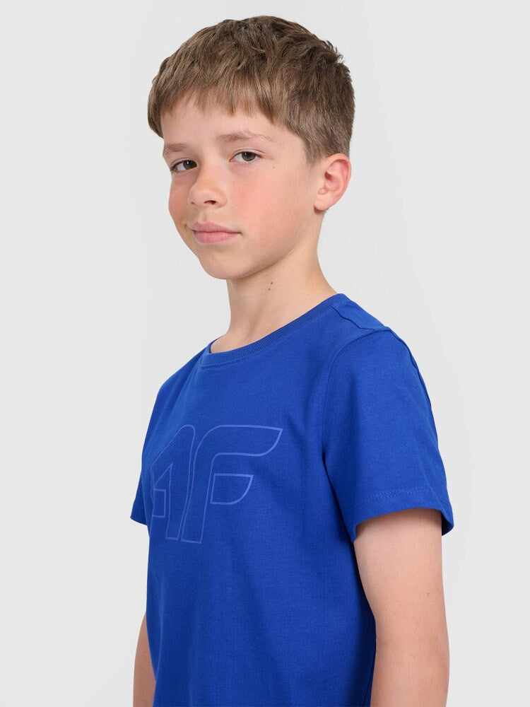 T-shirt regular z nadrukiem chłopięcy - niebieski