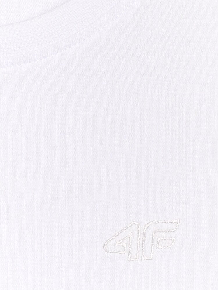 T-shirt regular gładki dziewczęcy - biały