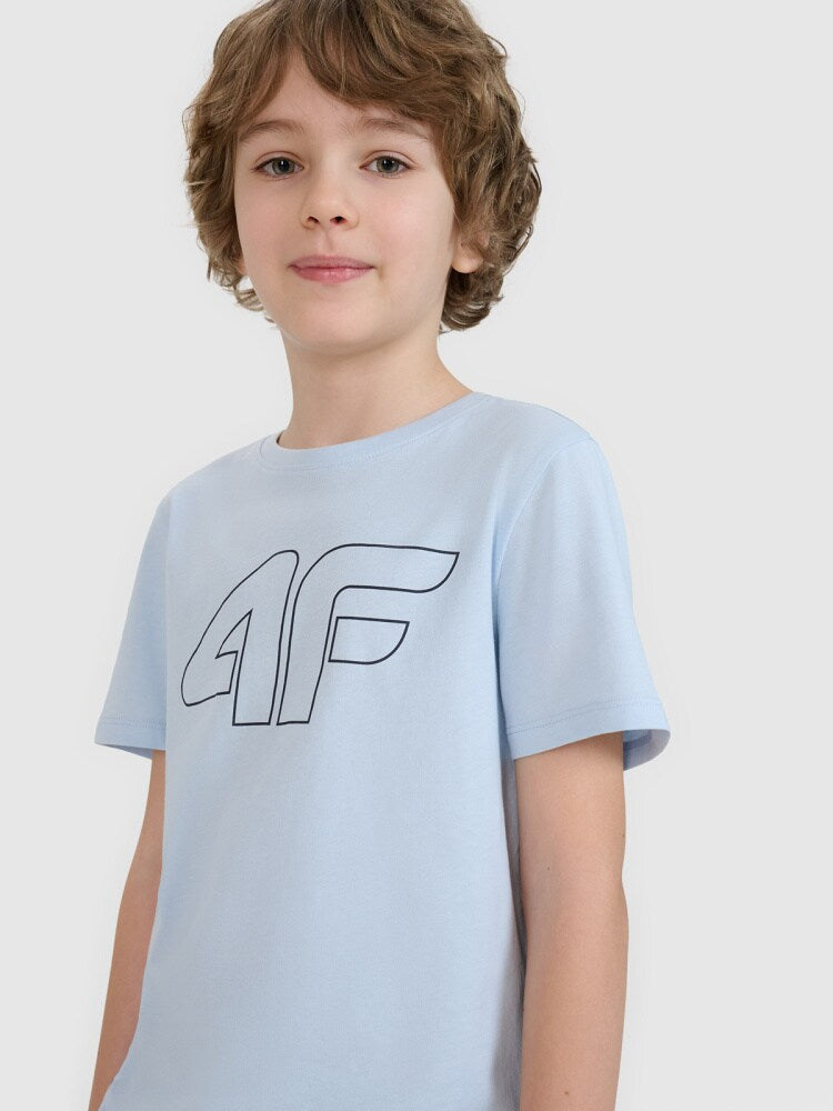 T-shirt z nadrukiem chłopięcy - granatowy