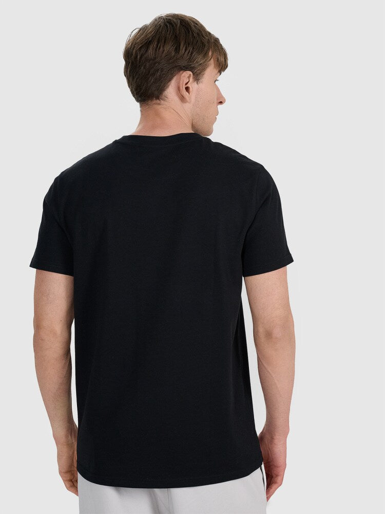 T-shirt regular gładki męski - szary