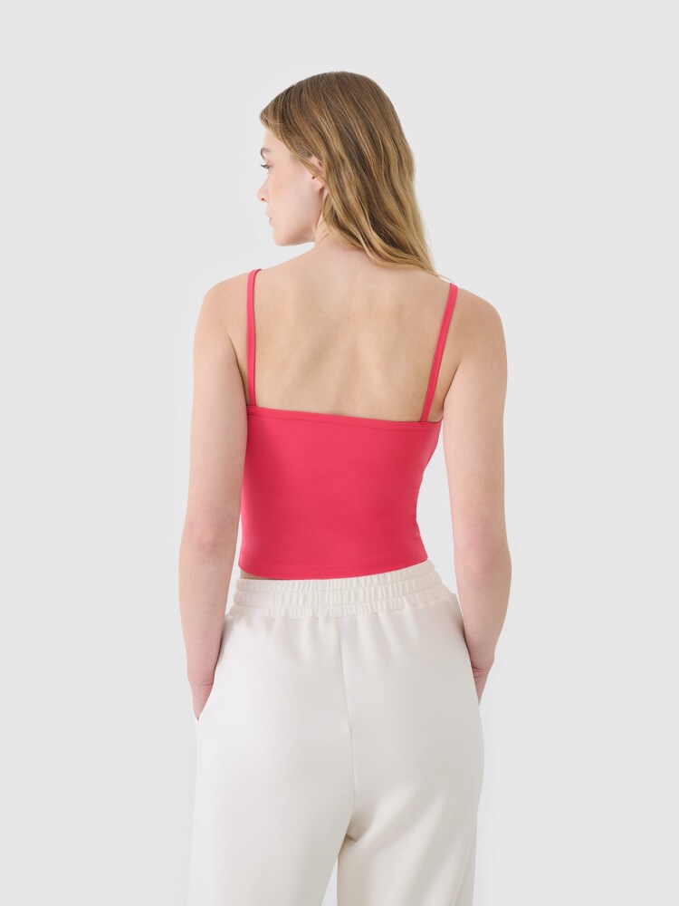 Crop-top slim damski - fioletowy
