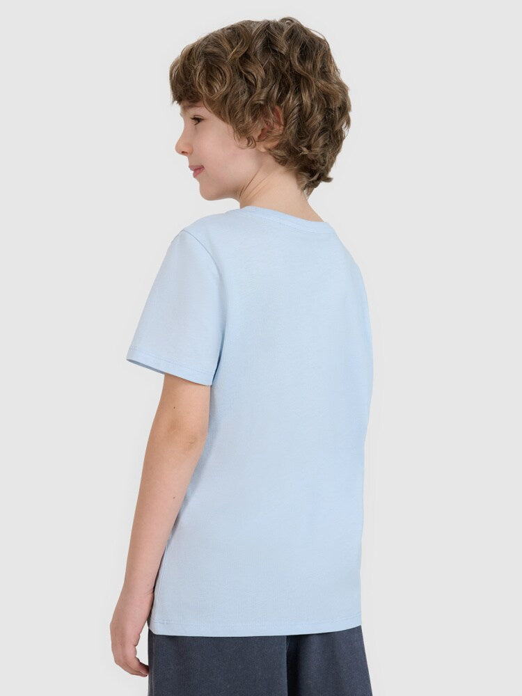 T-shirt z nadrukiem chłopięcy - granatowy