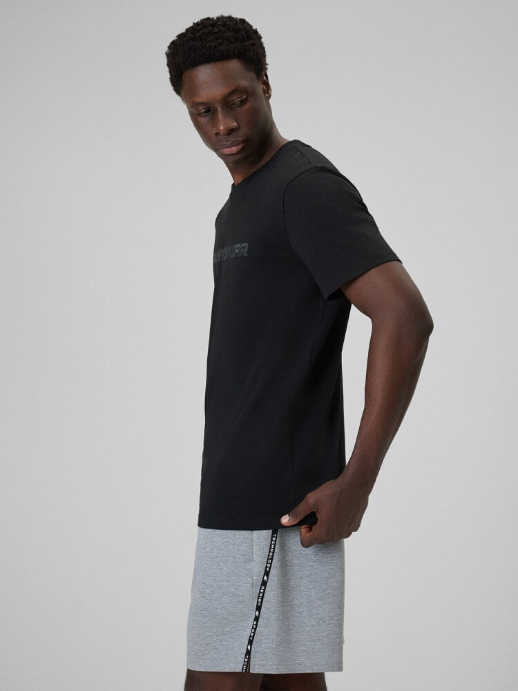 T-shirt regular z nadrukiem męski - niebieski