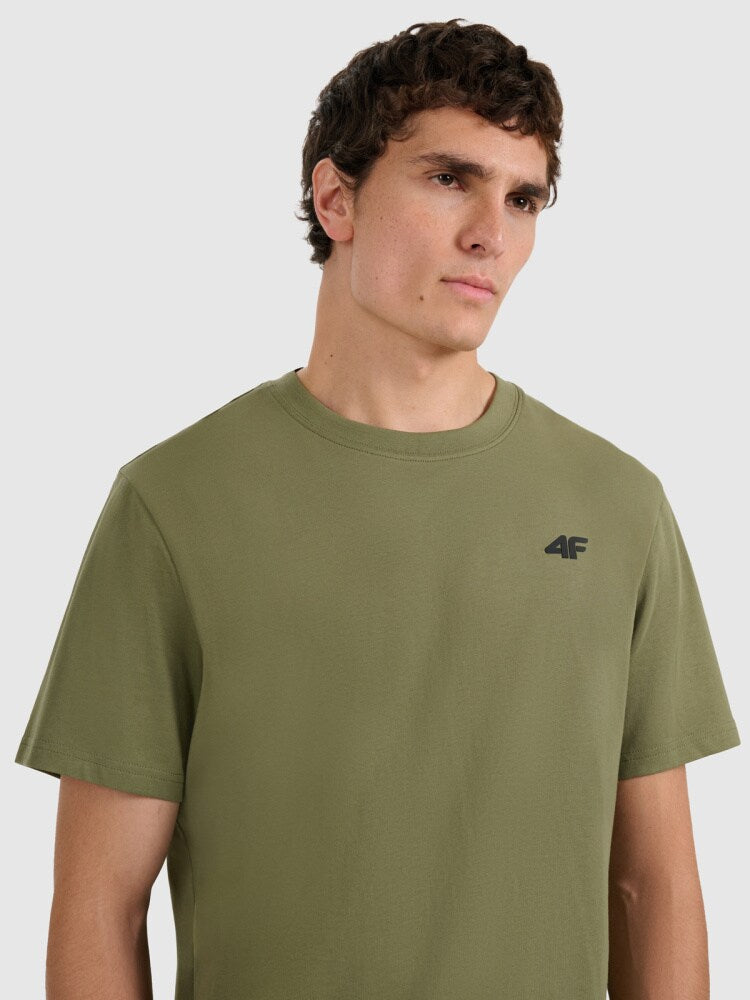 T-shirt regular gładki męski - czarny