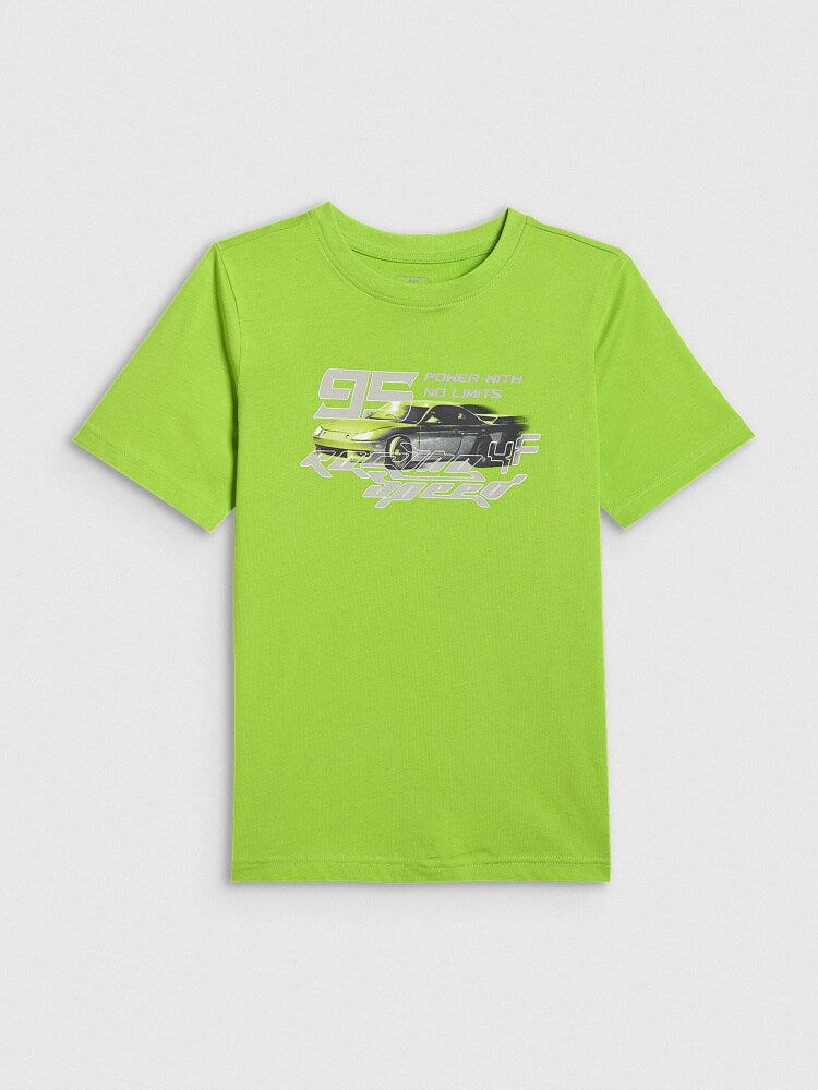 T-shirt regular z nadrukiem chłopięcy - czerwony