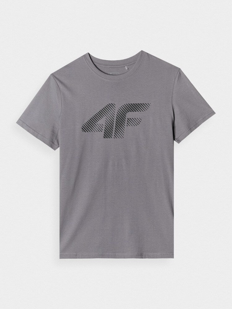 T-shirt regular z nadrukiem męski - biały