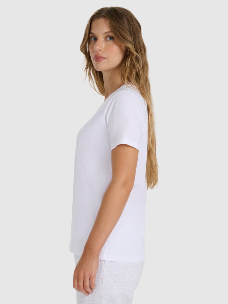 T-shirt regular gładki damski - czarny