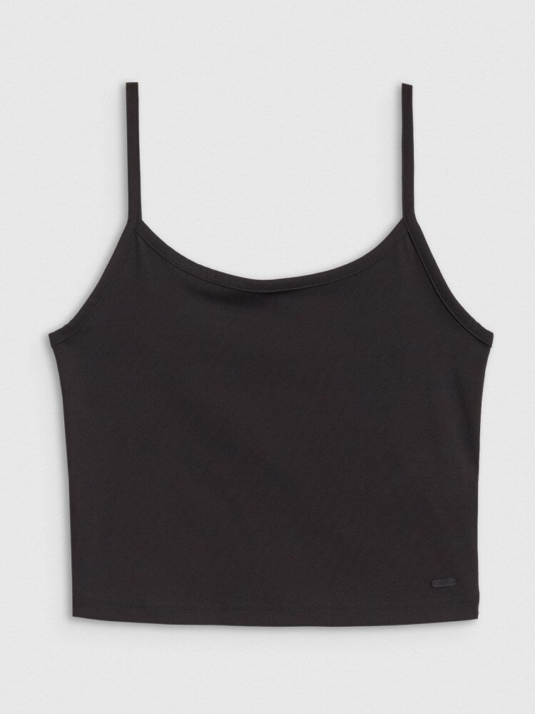 Crop-top slim damski - fioletowy