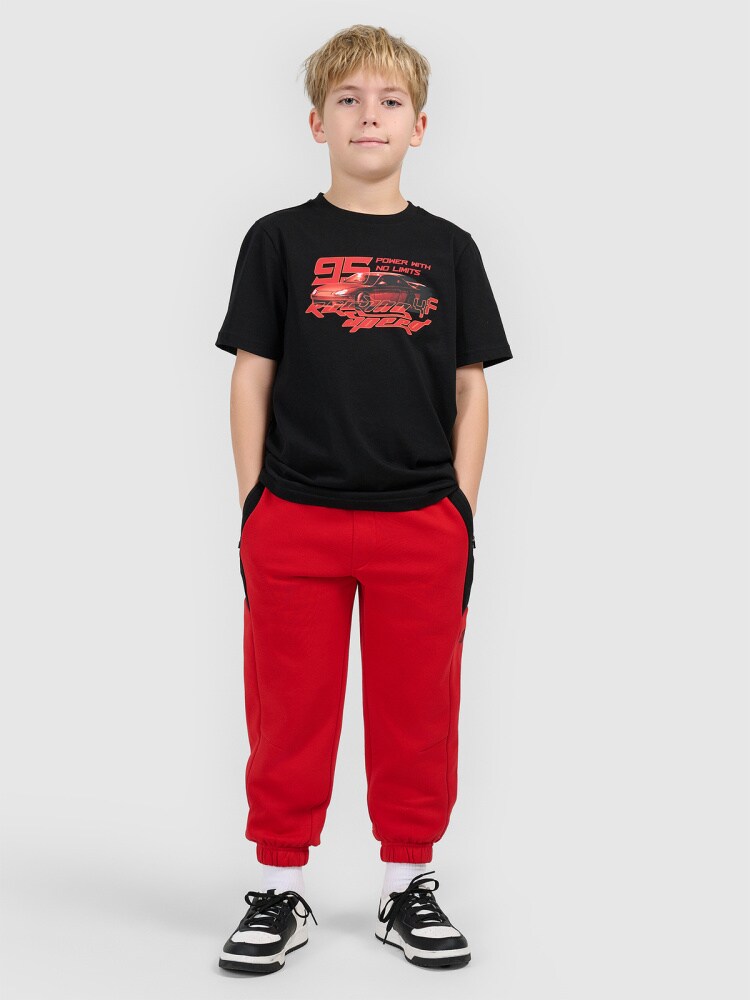 T-shirt regular z nadrukiem chłopięcy - czerwony