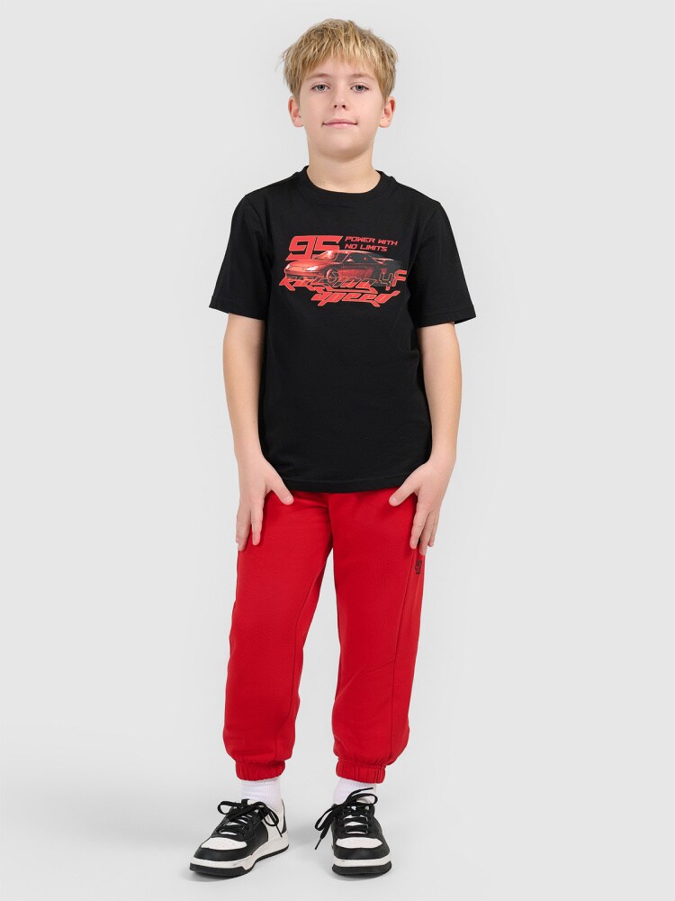 T-shirt regular z nadrukiem chłopięcy - czerwony