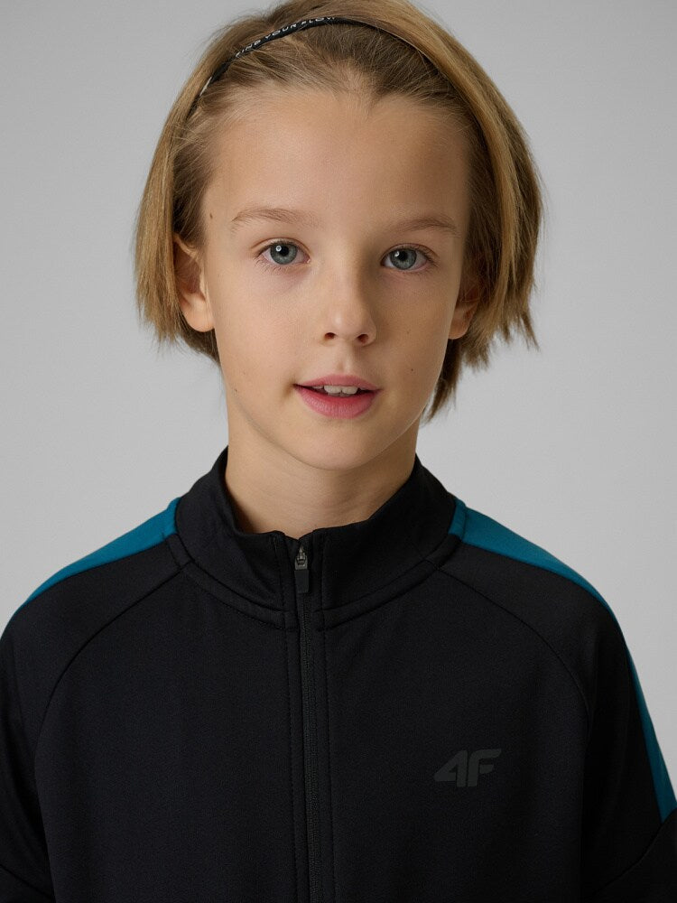 Bluza sportowa regular bez kaptura chłopięca - turkusowa