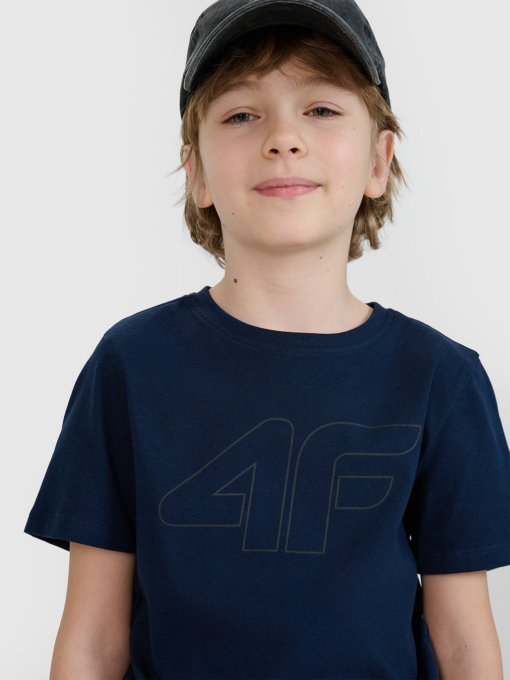 T-shirt z nadrukiem chłopięcy - granatowy