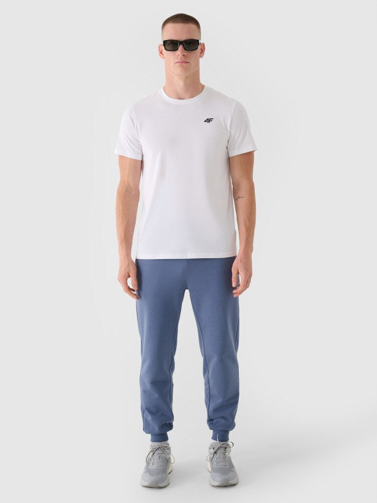 T-shirt regular gładki męski - biały