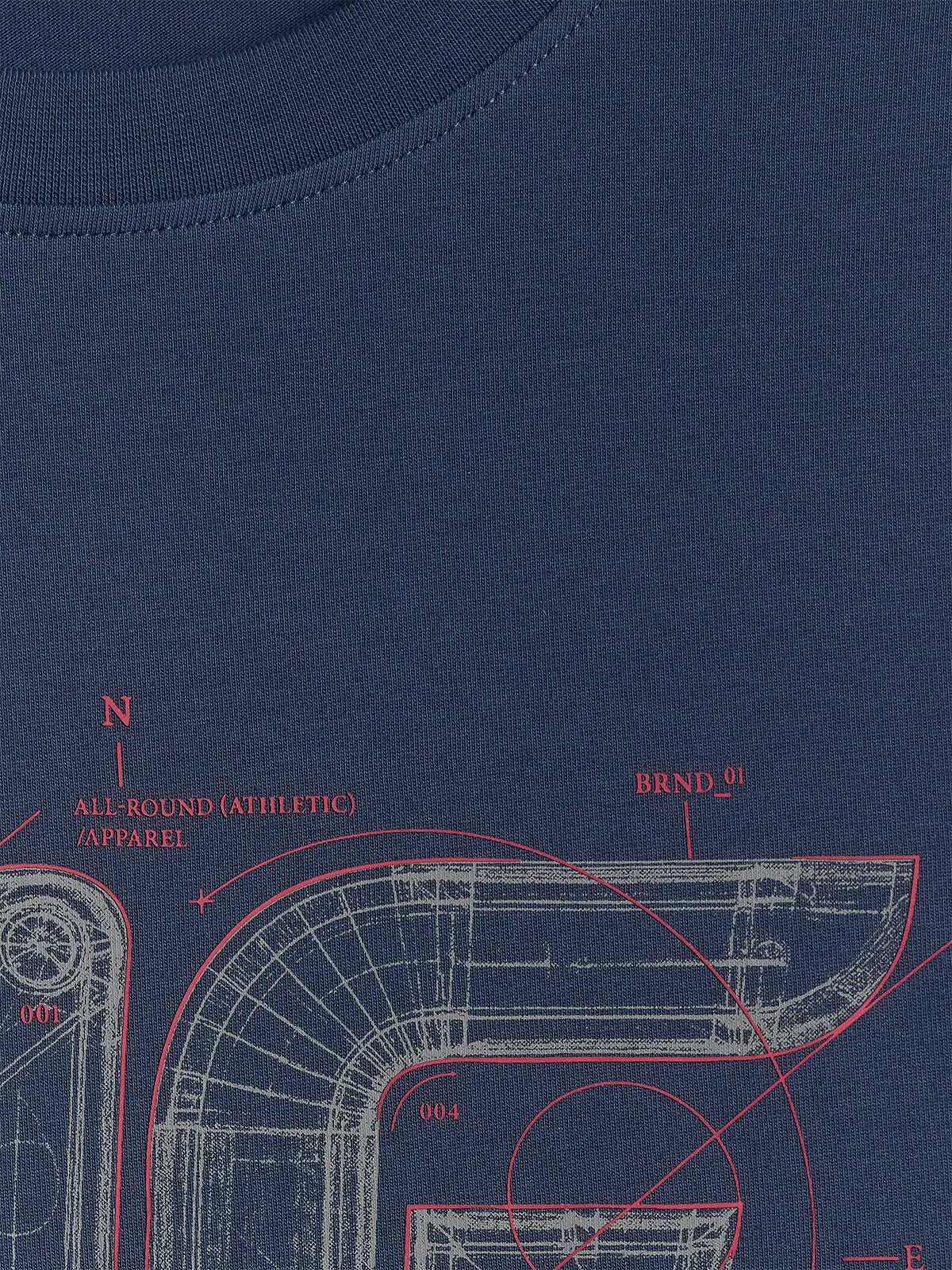 T-shirt regular z nadrukiem męski - czerwony