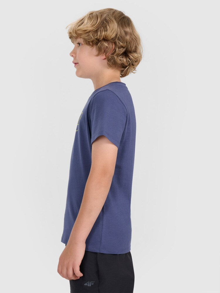 T-shirt regular z nadrukiem chłopięcy - czarny