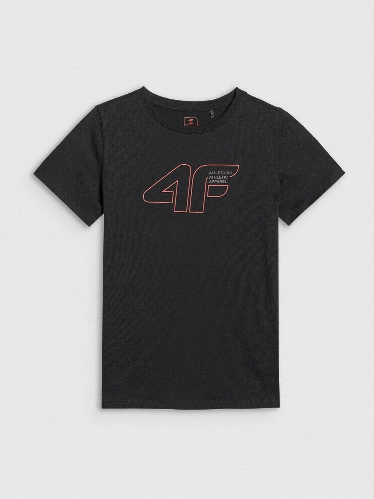 T-shirt regular z nadrukiem chłopięcy - czarny