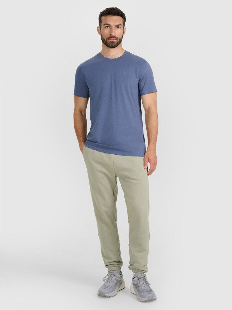 T-shirt regular gładki męski - szary