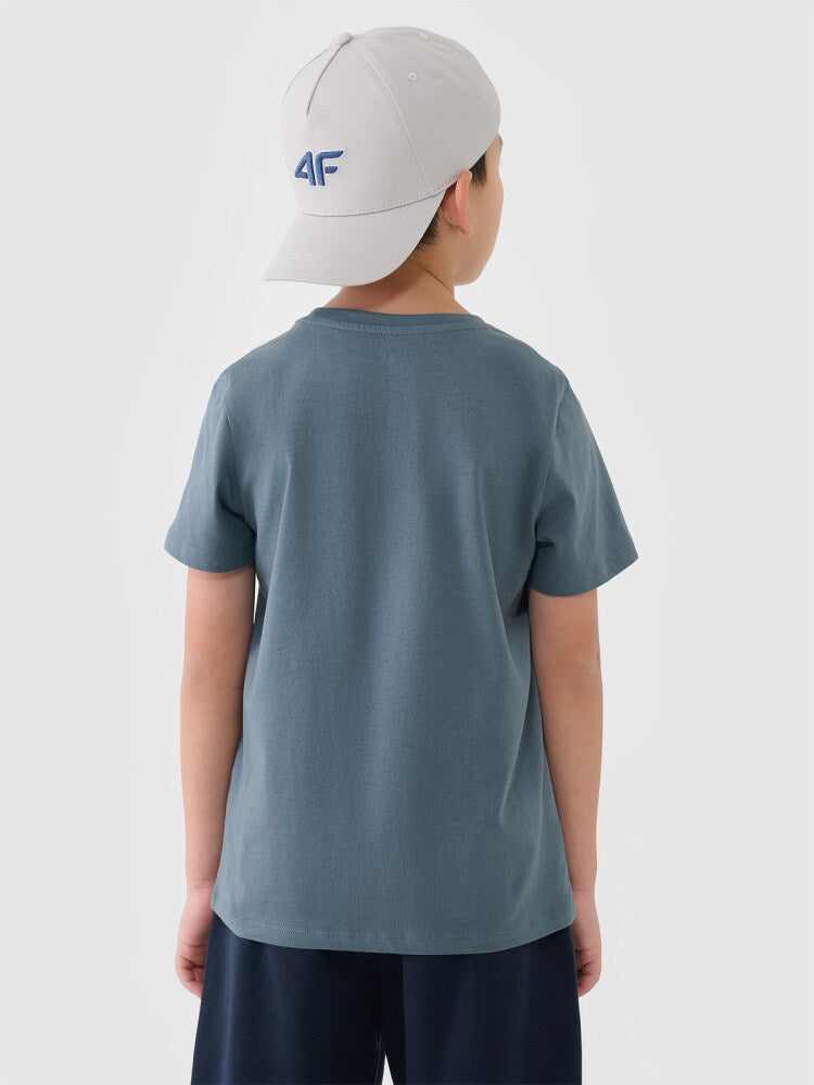 T-shirt z nadrukiem chłopięcy - granatowy