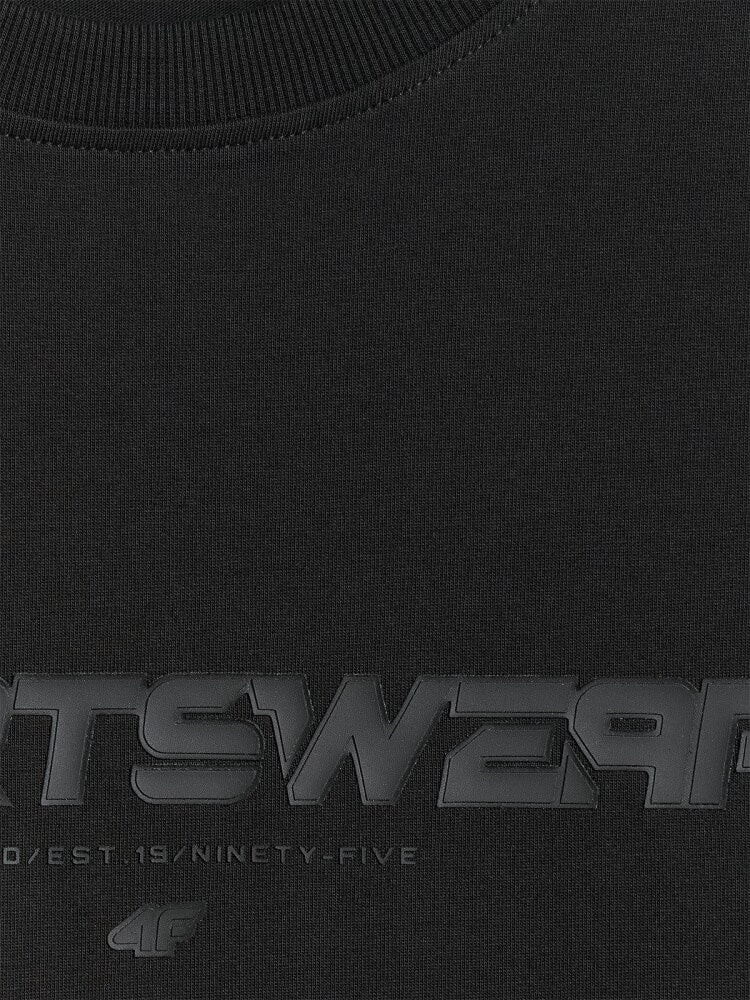 T-shirt regular z nadrukiem męski - niebieski