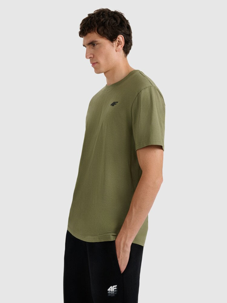 T-shirt regular gładki męski - czarny