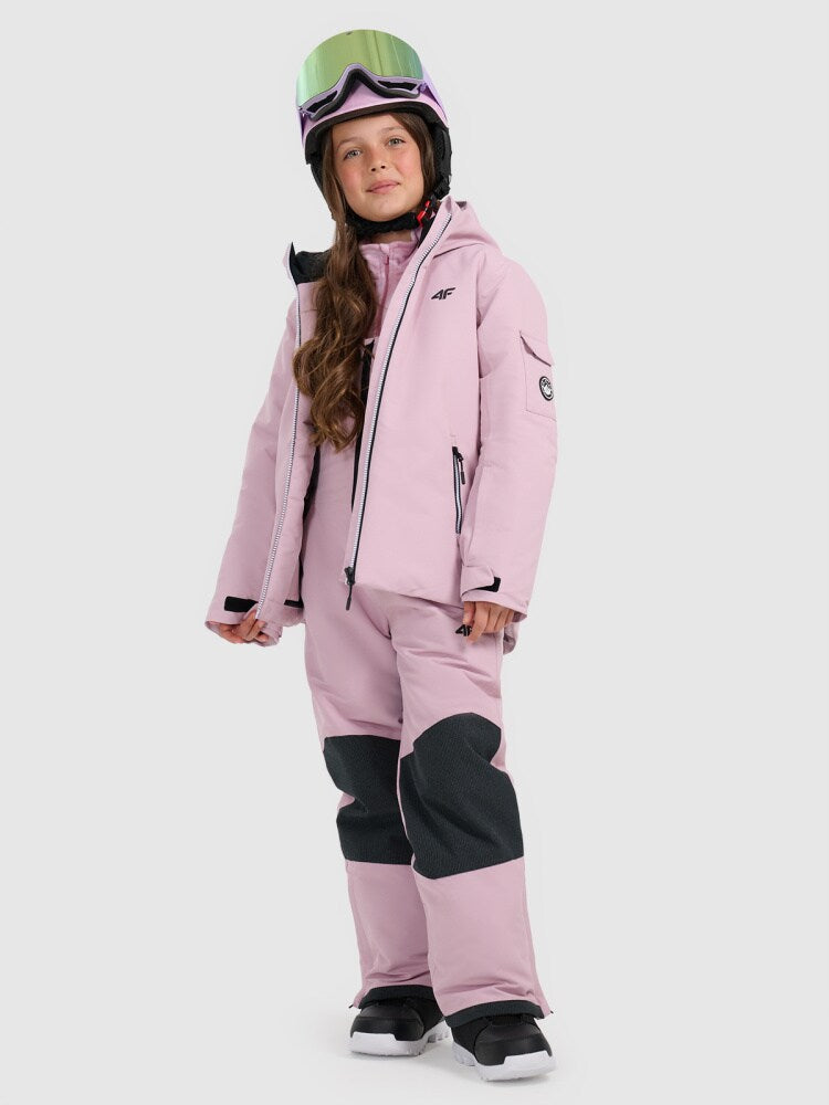 Spodnie snowboardowe membrana 10000 dziewczęce - różowe