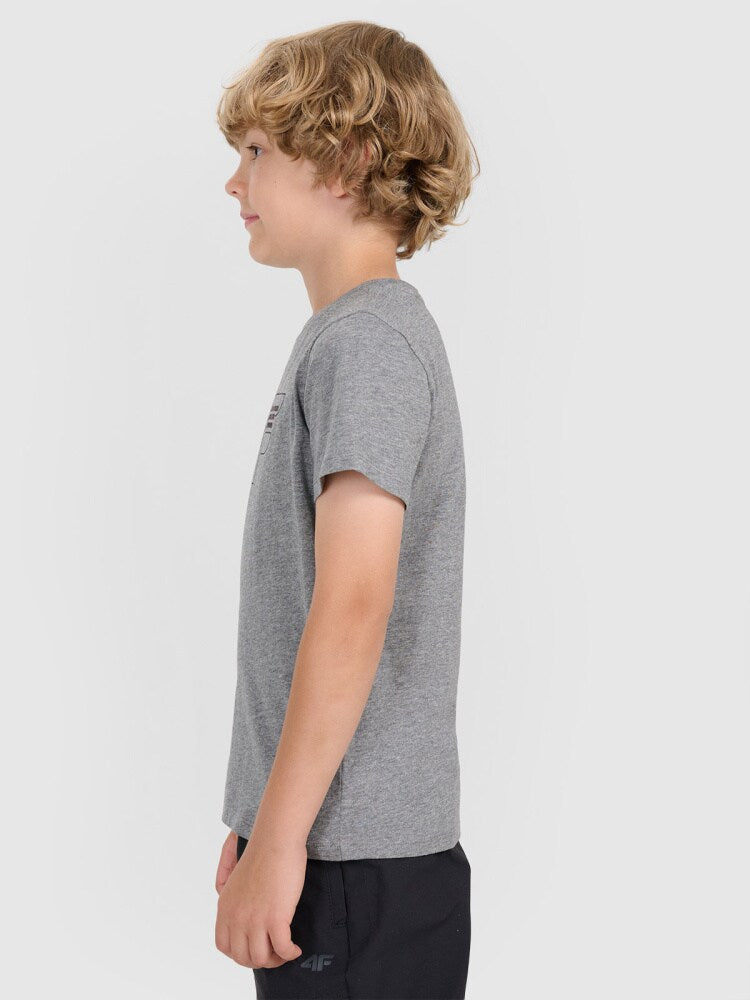 T-shirt regular z nadrukiem chłopięcy - czarny