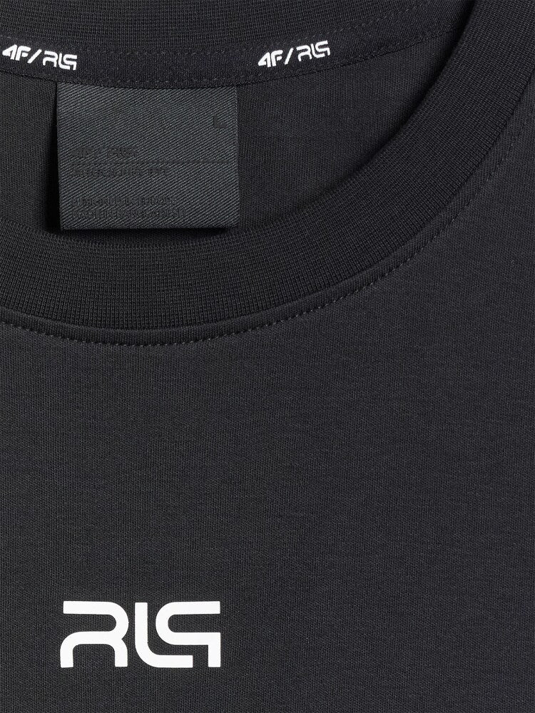 T-shirt regular z nadrukiem męski 4FIVO x Robert Lewandowski - biała