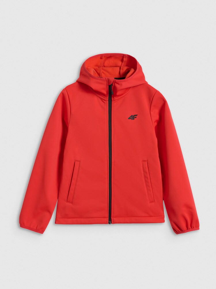Kurtka softshell wiatroodporna membrana 5000 chłopięca - czerwona