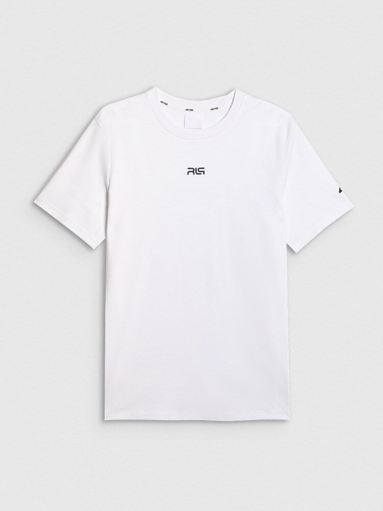 T-shirt regular z nadrukiem męski 4FIVO x Robert Lewandowski - biała