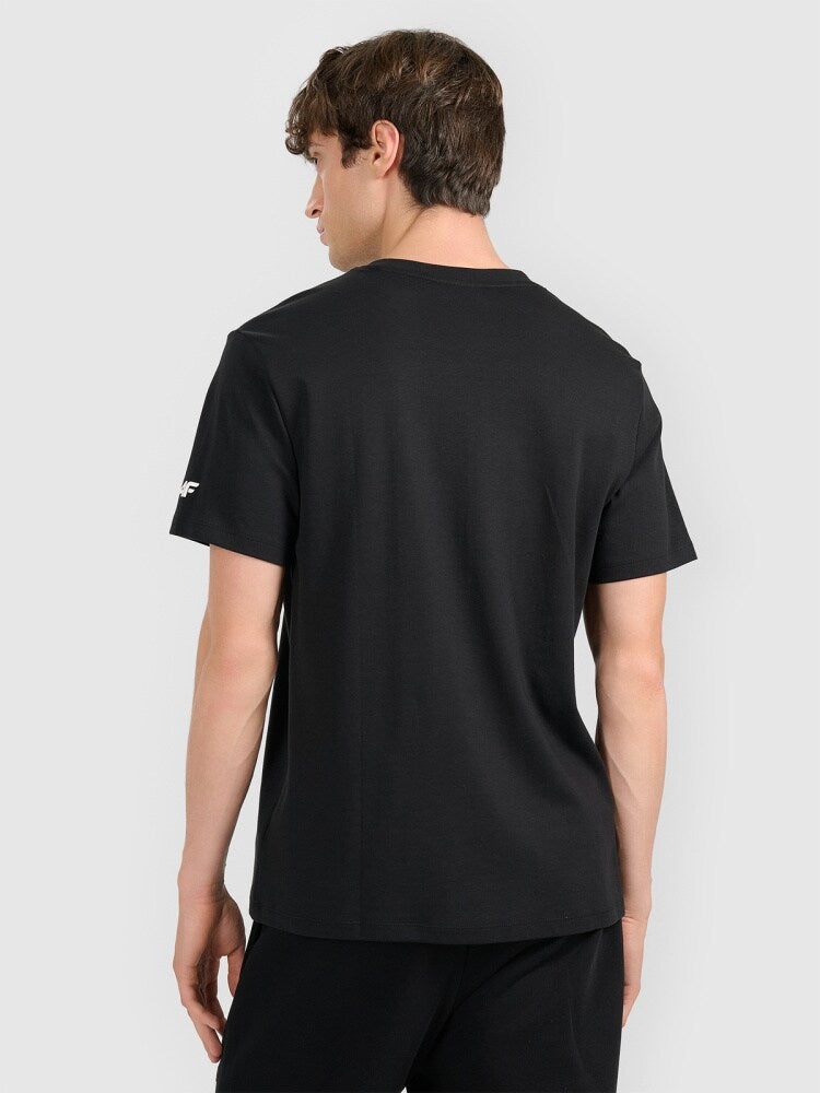 T-shirt regular z nadrukiem męski 4FIVO x Robert Lewandowski - biała