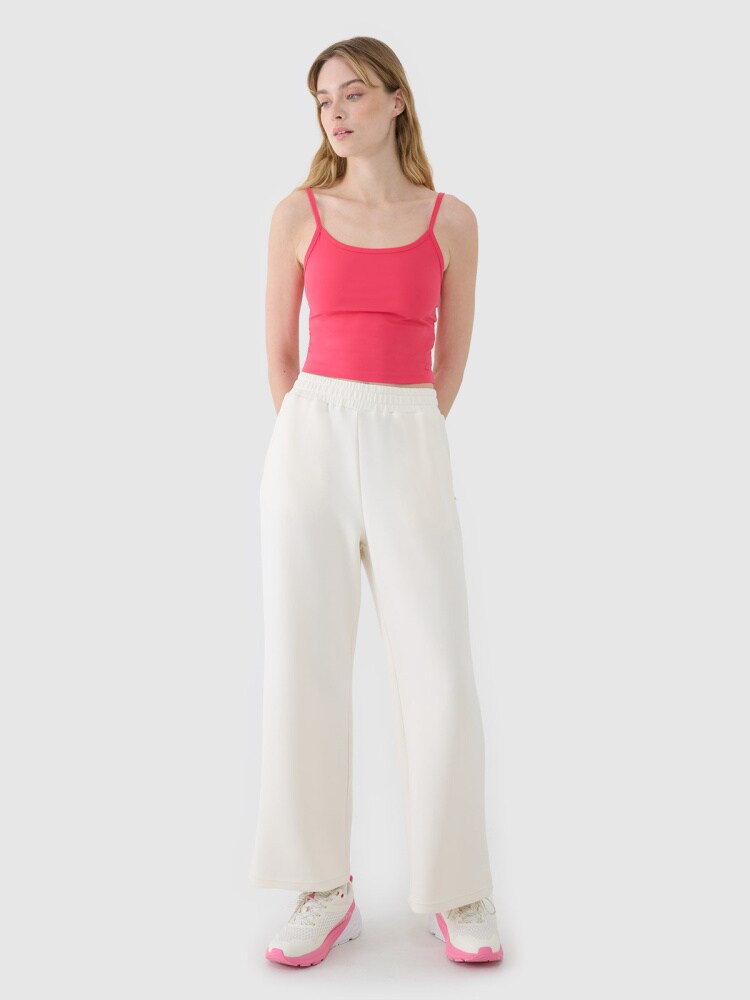Crop-top slim damski - fioletowy