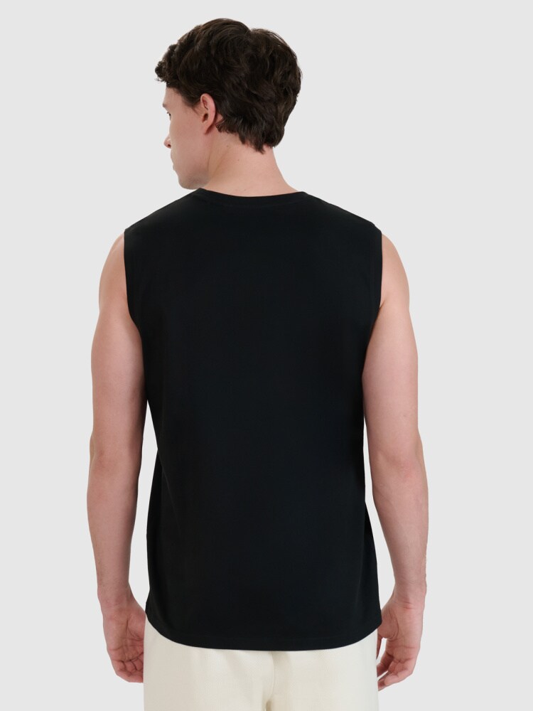 Tank top regular gładki męski - biały