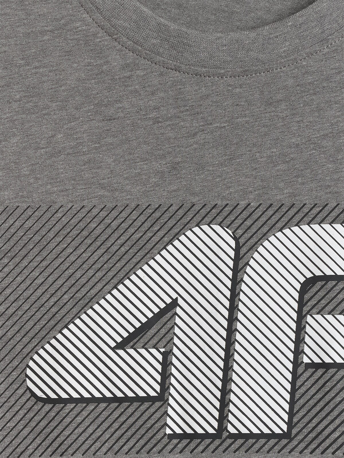 T-shirt regular z nadrukiem męski - biały