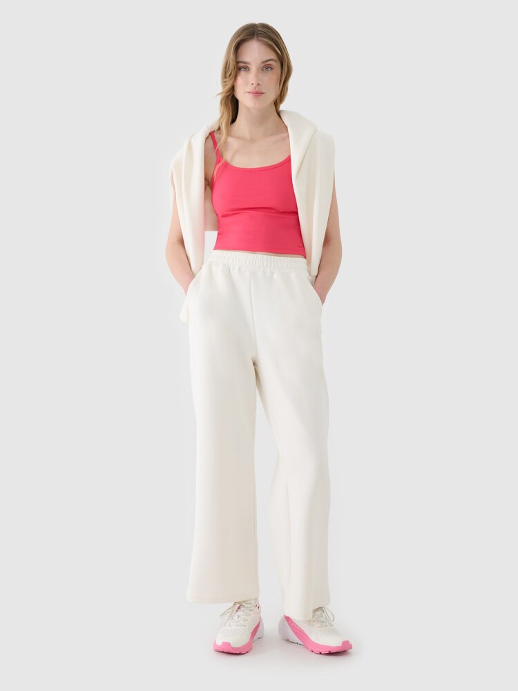 Crop-top slim damski - fioletowy