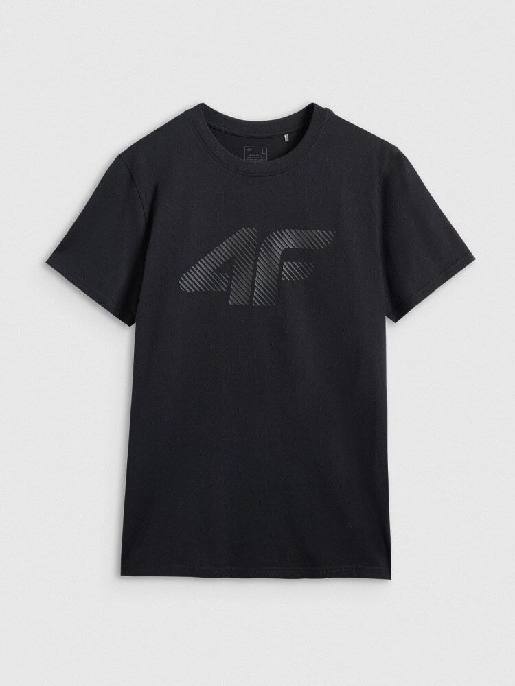 T-shirt regular z nadrukiem męski - biały