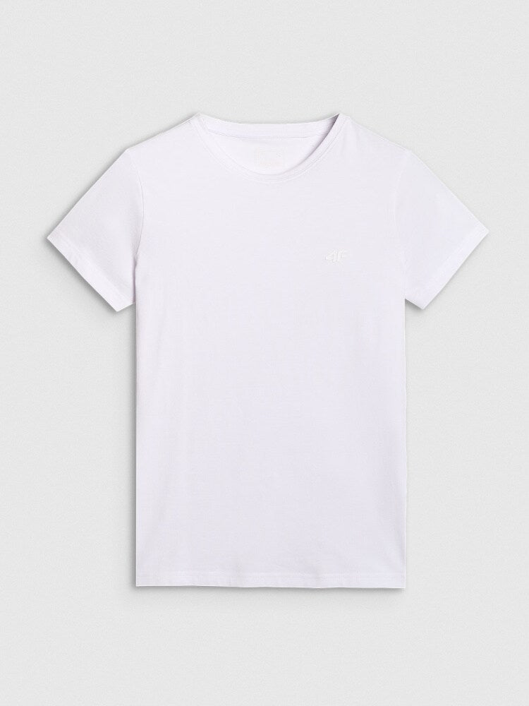 T-shirt slim gładki damski - granatowy
