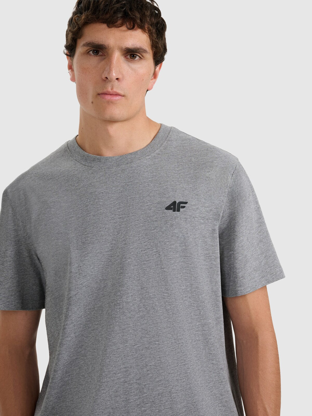 T-shirt regular gładki męski - czarny