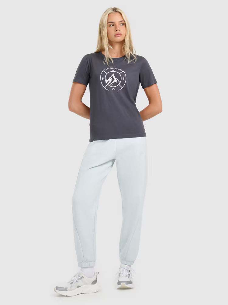 T-shirt regular z nadrukiem damski - zielony