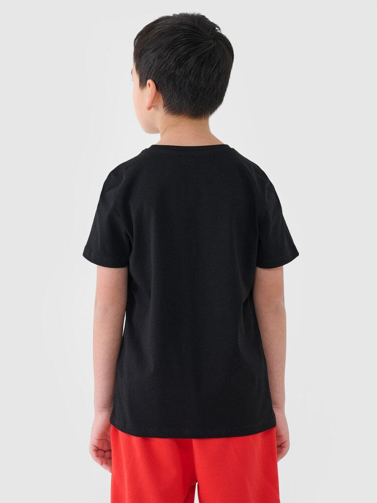 T-shirt z nadrukiem chłopięcy - granatowy